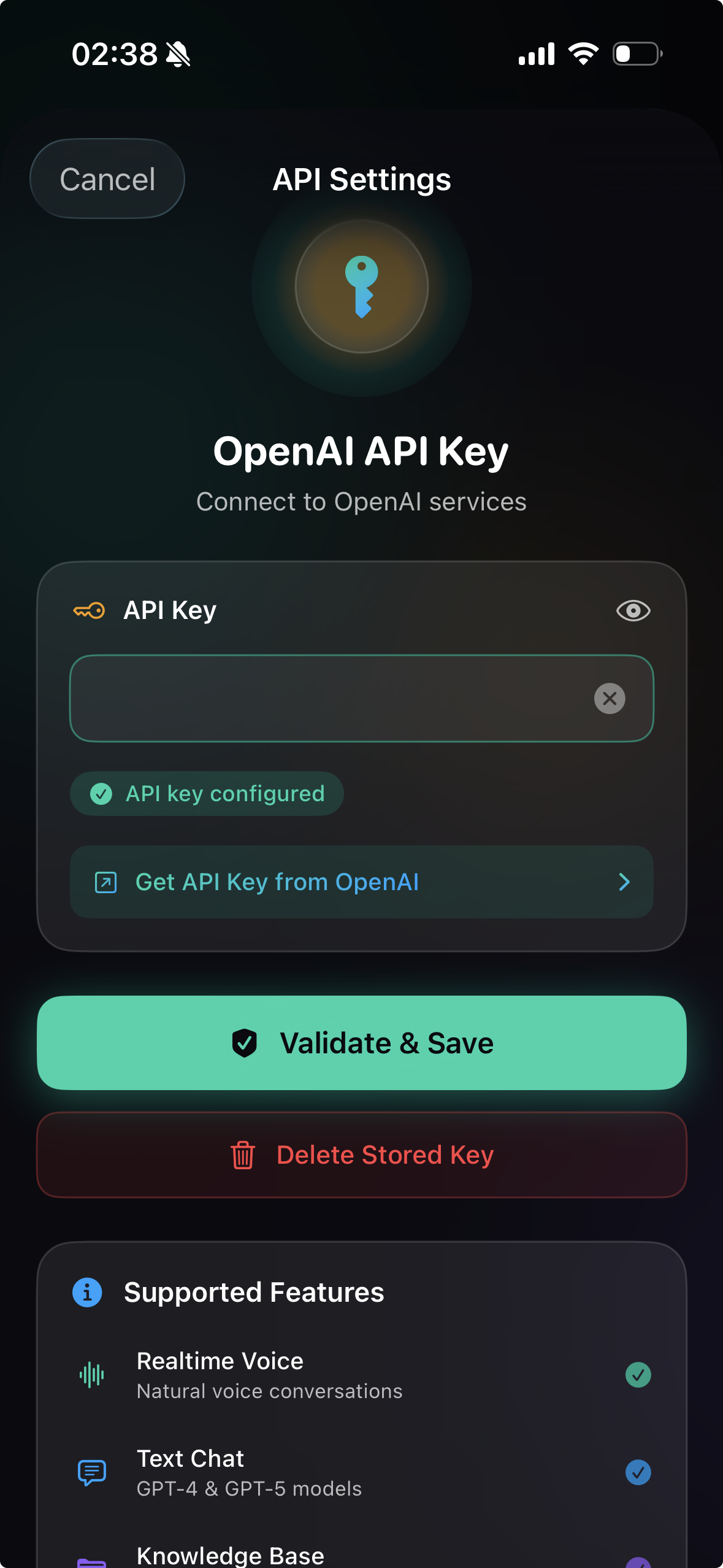 AIToAsk API Einstellungen für OpenAI Key